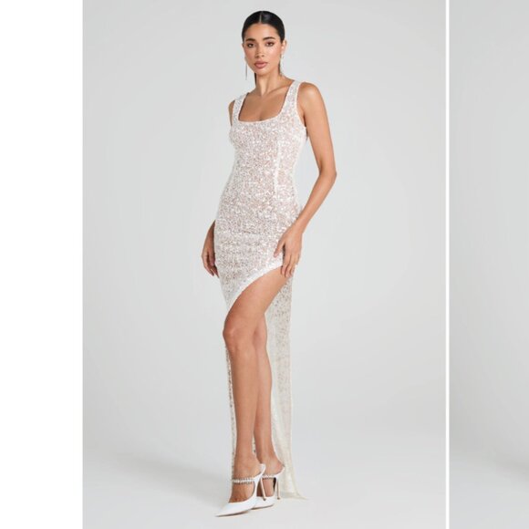 NADINE MERABI Louisa White Dress SIZE SMALL PETITE - Picture 2 of 3